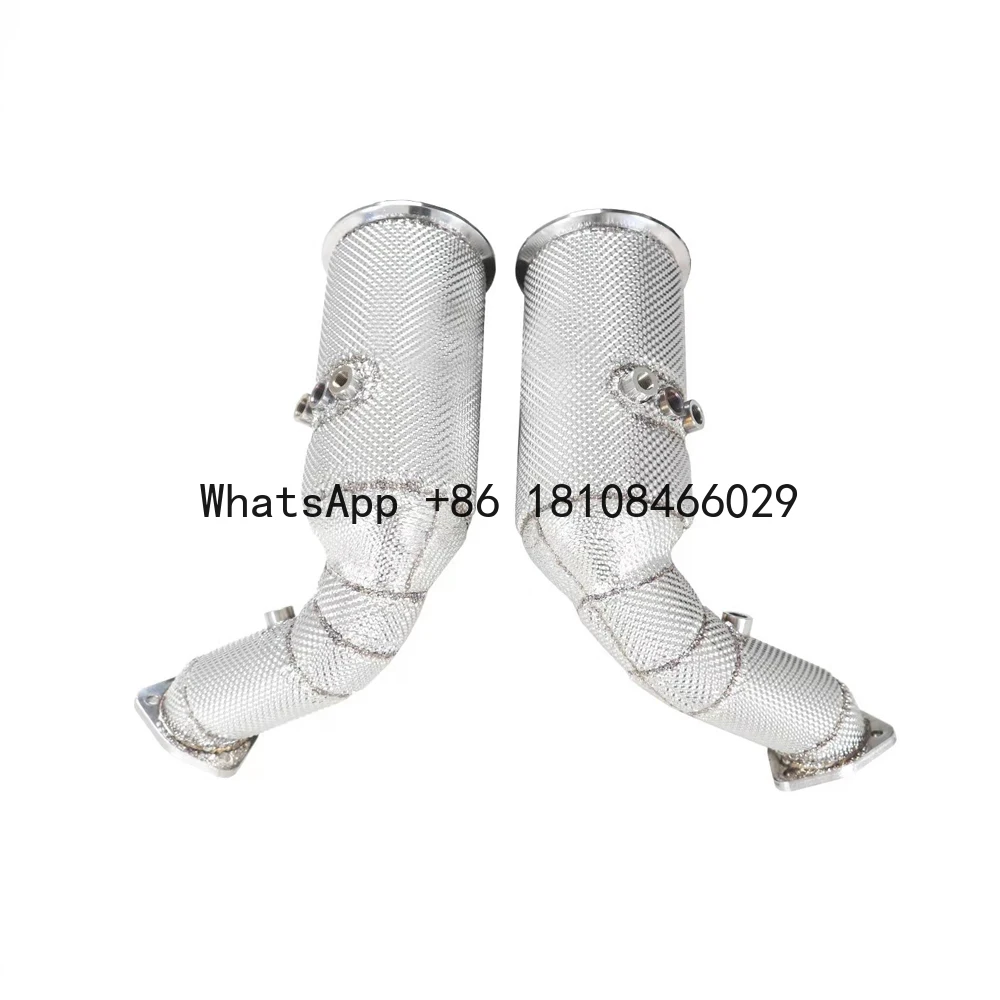

High Flow Stainless Steel Exhaust Downpipe with Heat Shield for audi Rsq8 Sq7 Sq8