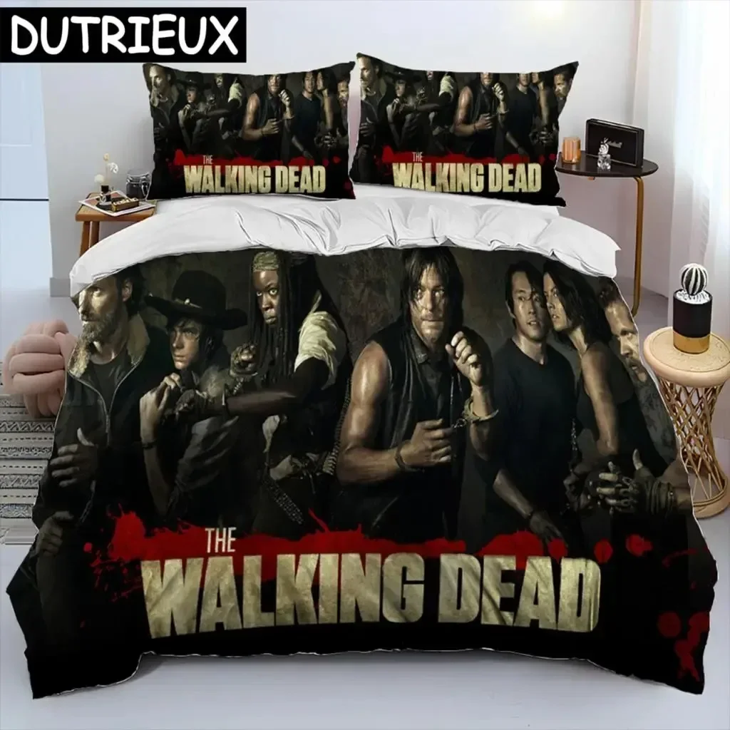 3D Print Horror TV The Walking Dead Lincoln Comforter Bedding Set,Duvet Cover Bed Set Pillowcase,King Queen Size Quilt Cover