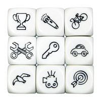 D6 Dice Set 9pcs Engraved Patterns Dice Telling Story Dice for Family Fun Party Games