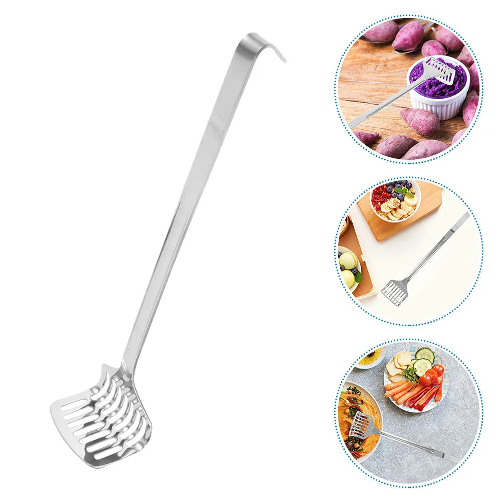 

2Pcs Stainless Steel Long Handle Potato Masher Heavy Duty Vegetable Food Ricer for Easy Smooth Mashed Potatoes