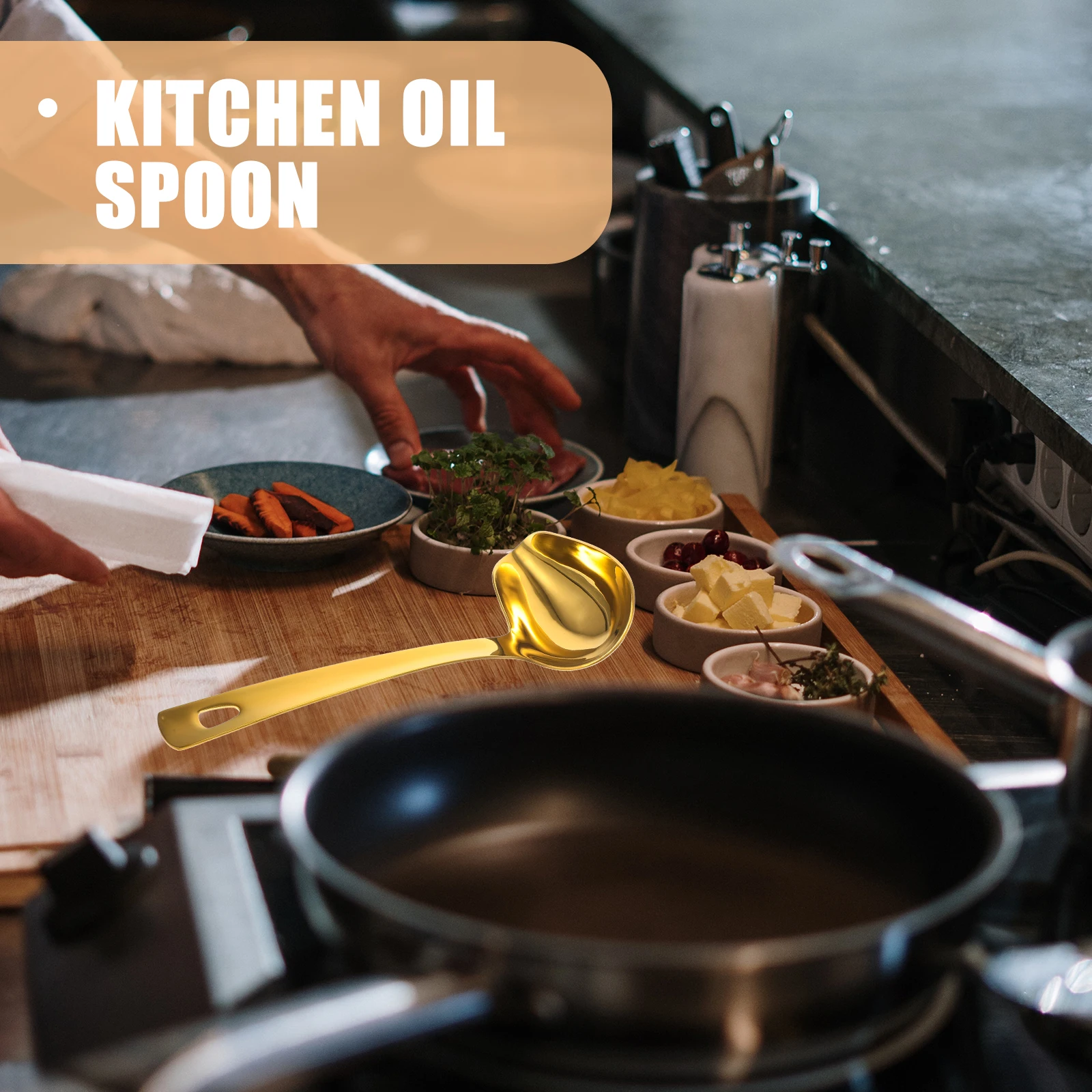 

1pc Stainless Steel Gravy Ladle 20Cm Long Handle Sauce For Kitchen Soup Oil Serving Ladle Spoon Kitchen Gadgets Soup