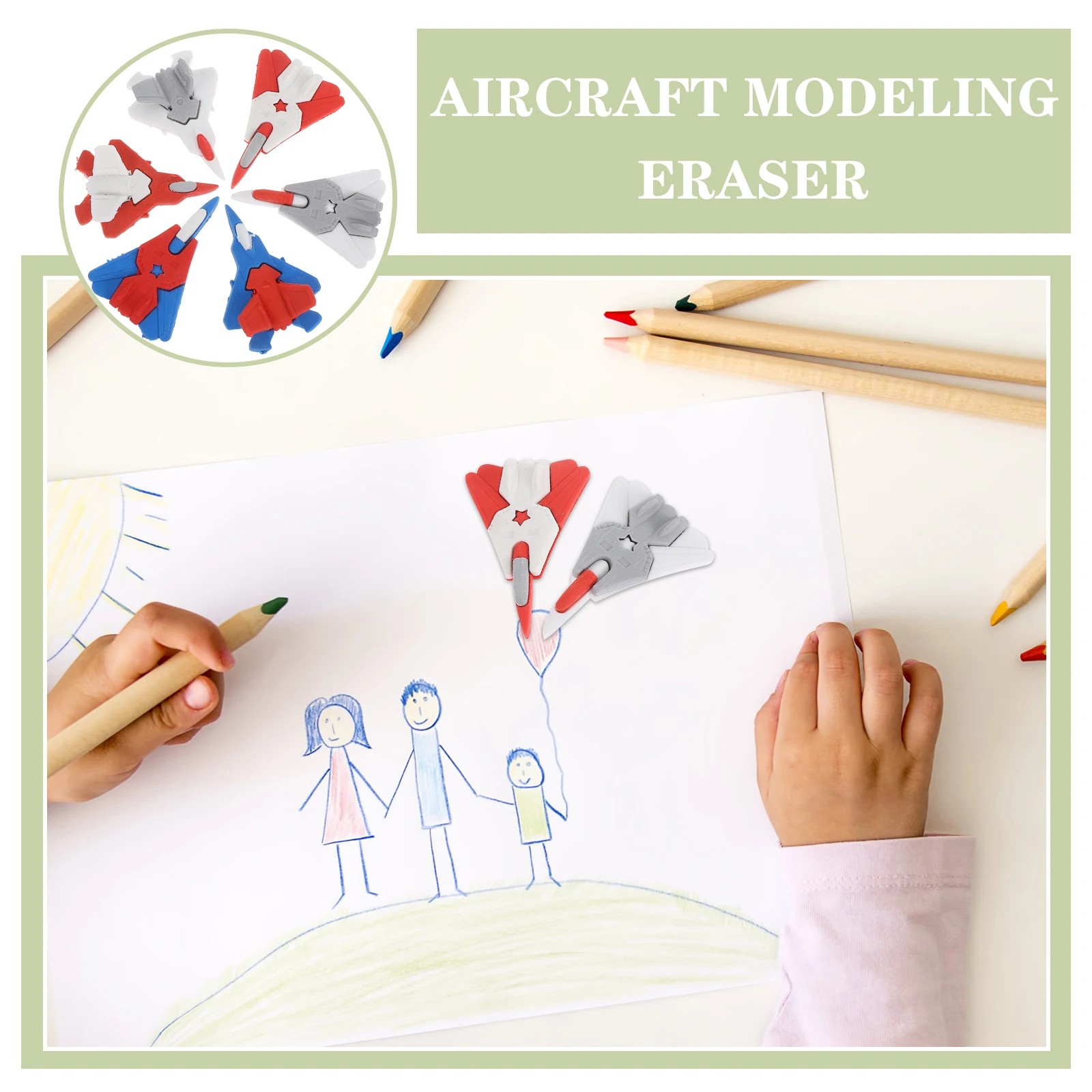 

18pcs Airplane Erasers Cartoon Helicopter Shape Kids Stationery TPR Easy Text Erase Student Supplies Small Gifts