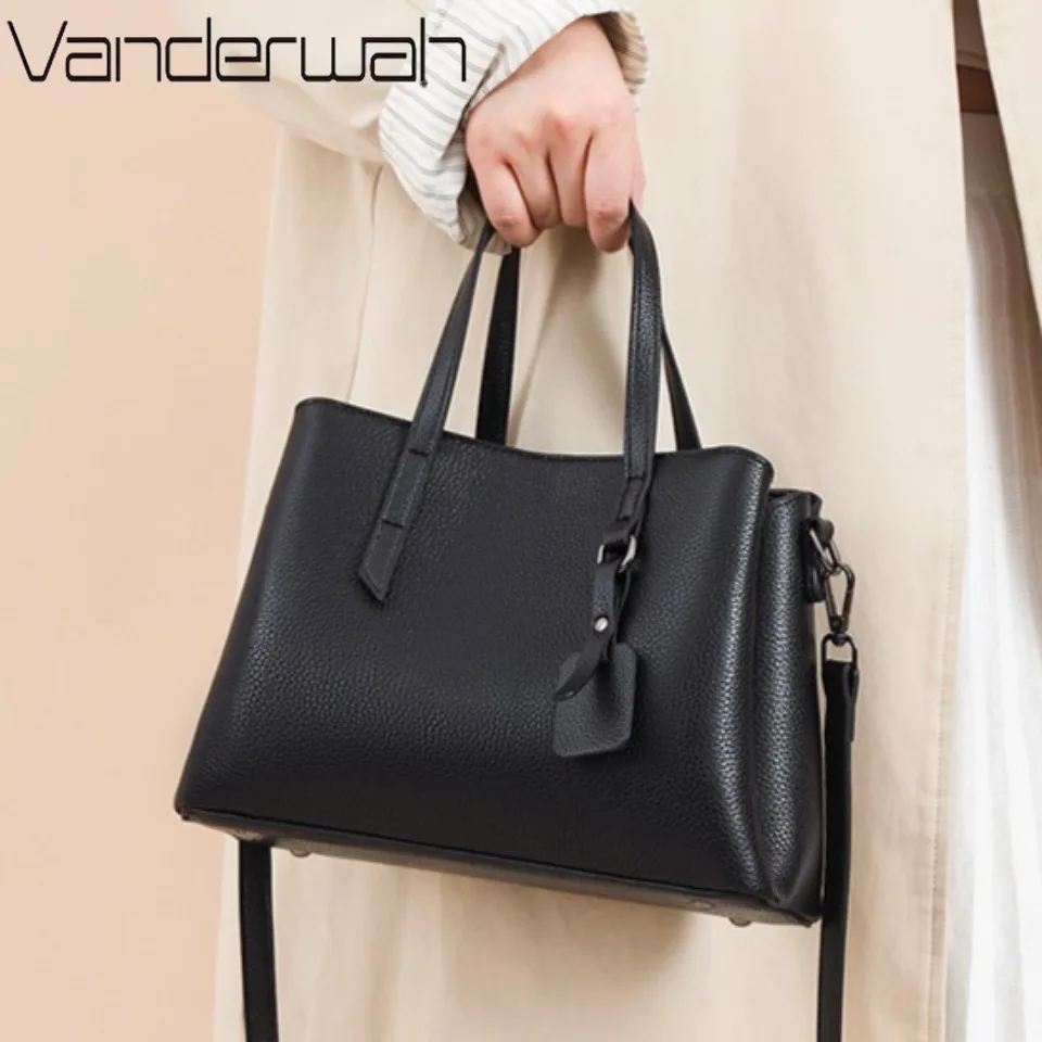 

100% Genuine Leather Tote Bag Luxury Handbags Women Bags Designer 3 Layers High-End Shoulder Bag Premium Cowhide Crossbody Bag