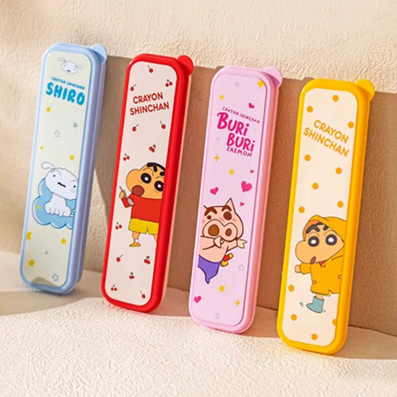 2 قطعة تلوين شين تشان مرآة من الفولاذ المقاوم للصدأ مصقول مجموعة أدوات المائدة المحمولة سكين شوكة ملعقة قبضة مريحة أواني الطعام مجموعة