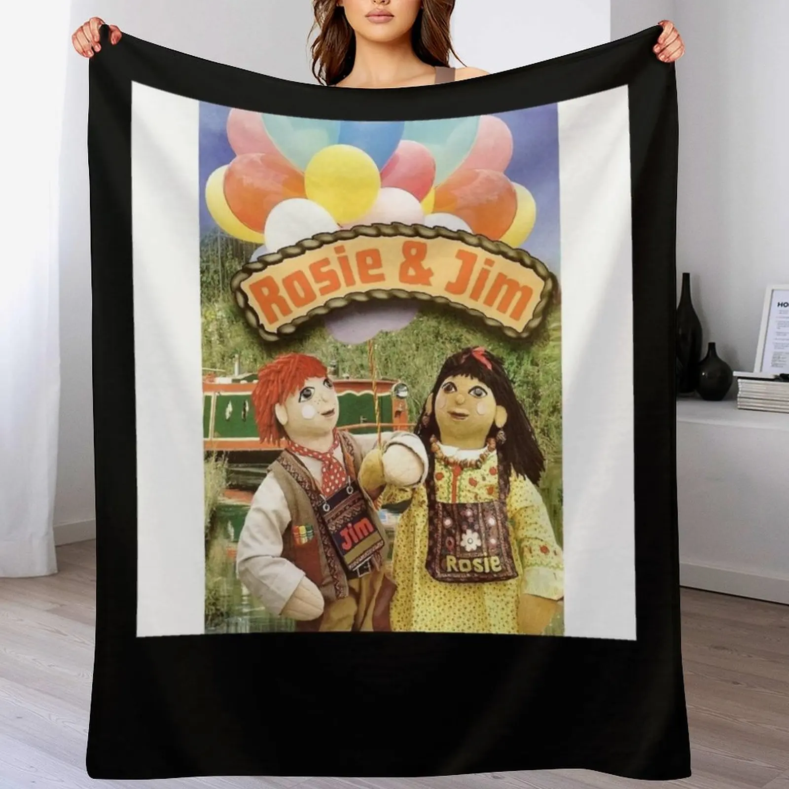 Rosie and jim Chiffon Top Classic Throw Blanket Travel Moving Personalized Gift Sofas Blankets