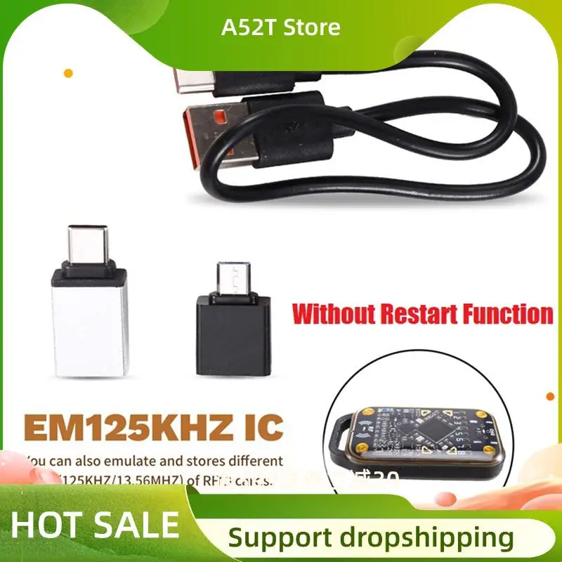 

A52T Chameleon Ultra RFID Считыватель смарт-чипов Эмулятор смарт-карт NFC Дубликатор + UID-карта 125 кГц 13,56 МГц ID IC Декодирование карт