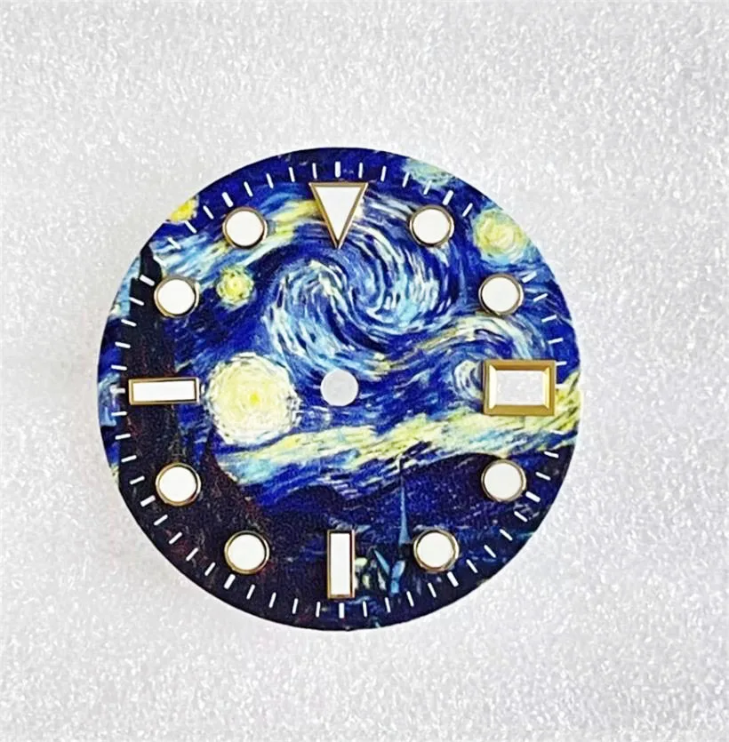28.5mm watch dial starry sky Strong luminous dial suitable for NH35 mechanical movement no logo dial watch accessories