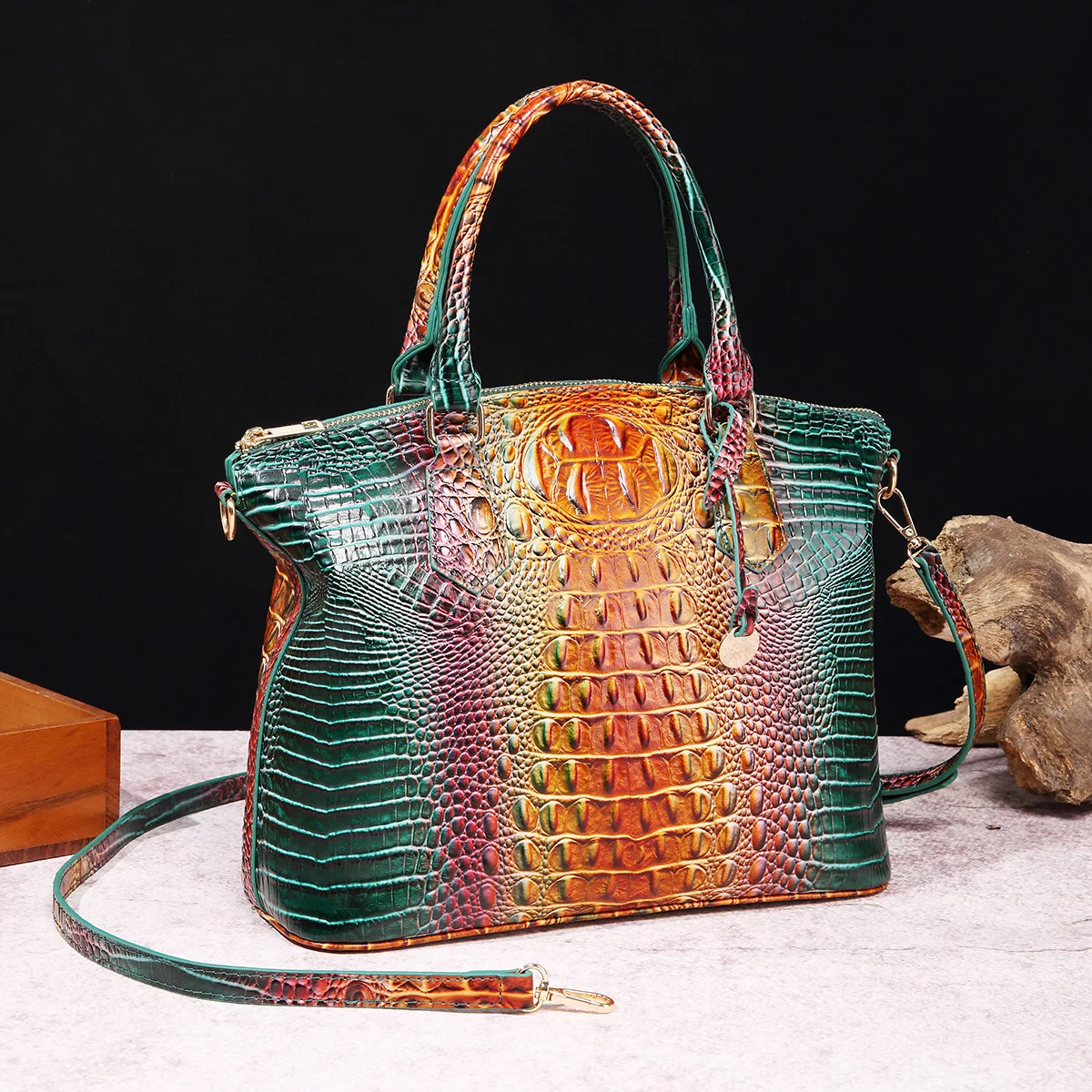 

Fashion Colorful Alligator Women Handbags Designer Retro Crocodile Pattern Tote Bag Luxury Pu Leather Shoulder Crossbody Bags