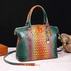 Fashion Colorful Alligator Women Handbags Designer Retro Crocodile Pattern Tote Bag Luxury Pu Leather Shoulder Crossbody Bags