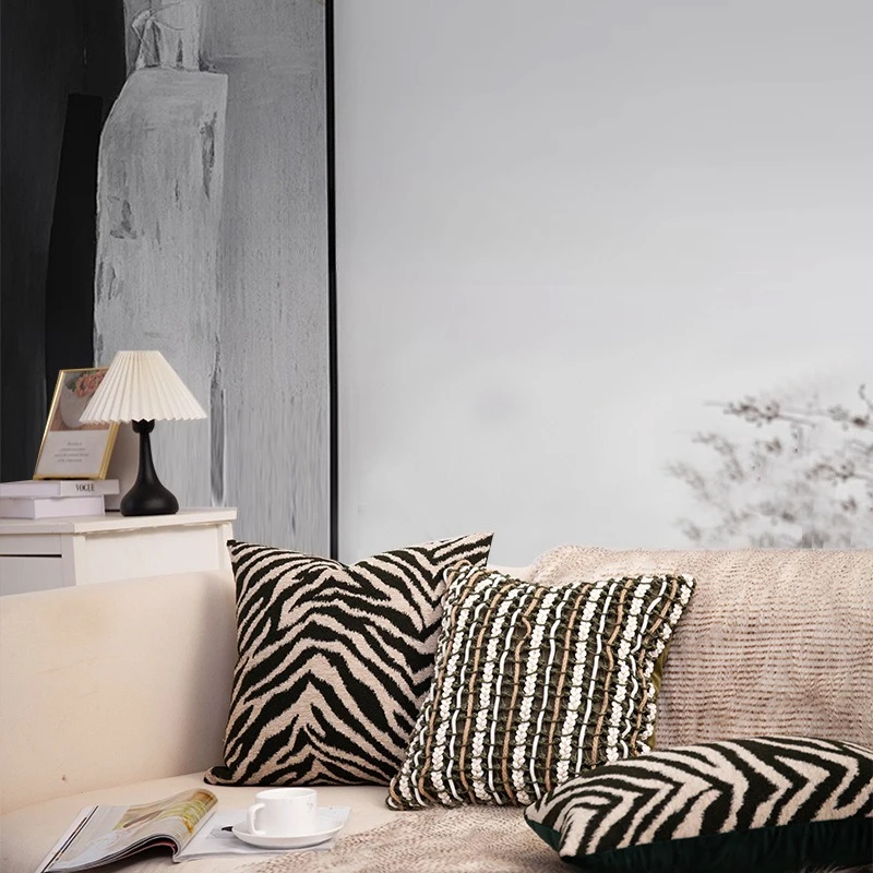 30X50/45X45/50X50CM Zebra Print Throw Pillow Cover Modern Simple Waist Cushion Cover Decor Home Decorative Pillowcase