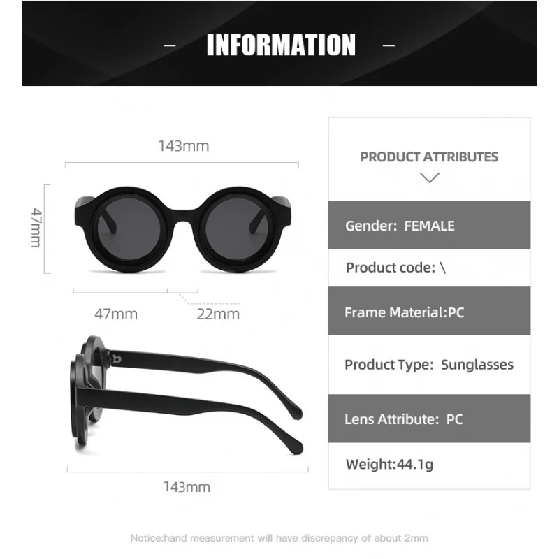 8897   Fashion Men's and Women's Vintage round Frame Sunglasses   Stage Performance,Party gathering，Beach Sunglasses