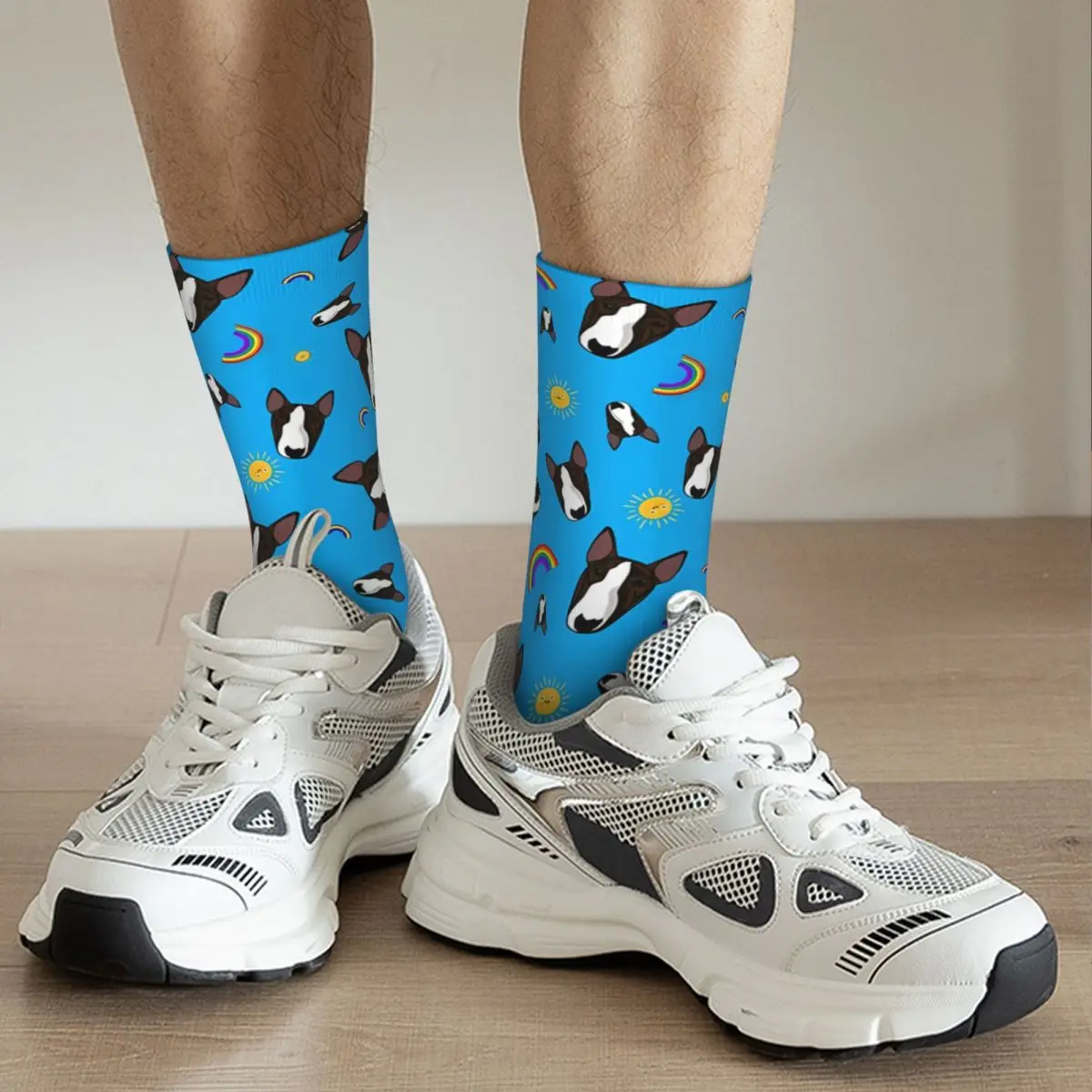 Funny Crazy Sock for Men Dozer Harajuku Bull Terrier Pet Dog Quality Pattern Printed Crew Sock Seamless Gift