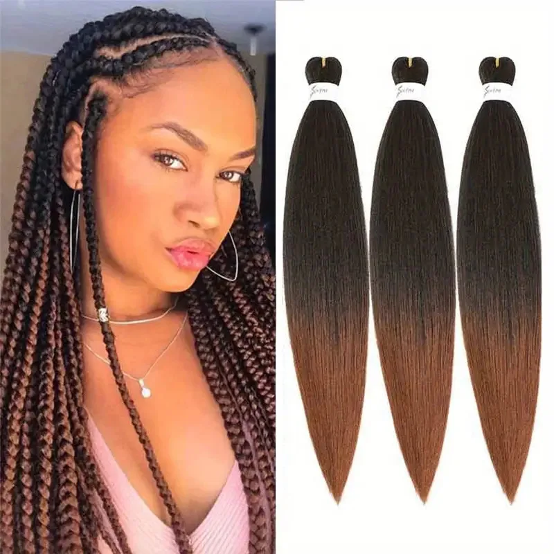 Synthetic Pre stretched Braiding Hair, 26 Inches Braids Hair Extensions, 1 Pack Yaki Texture Braiding Hair Pre stretched