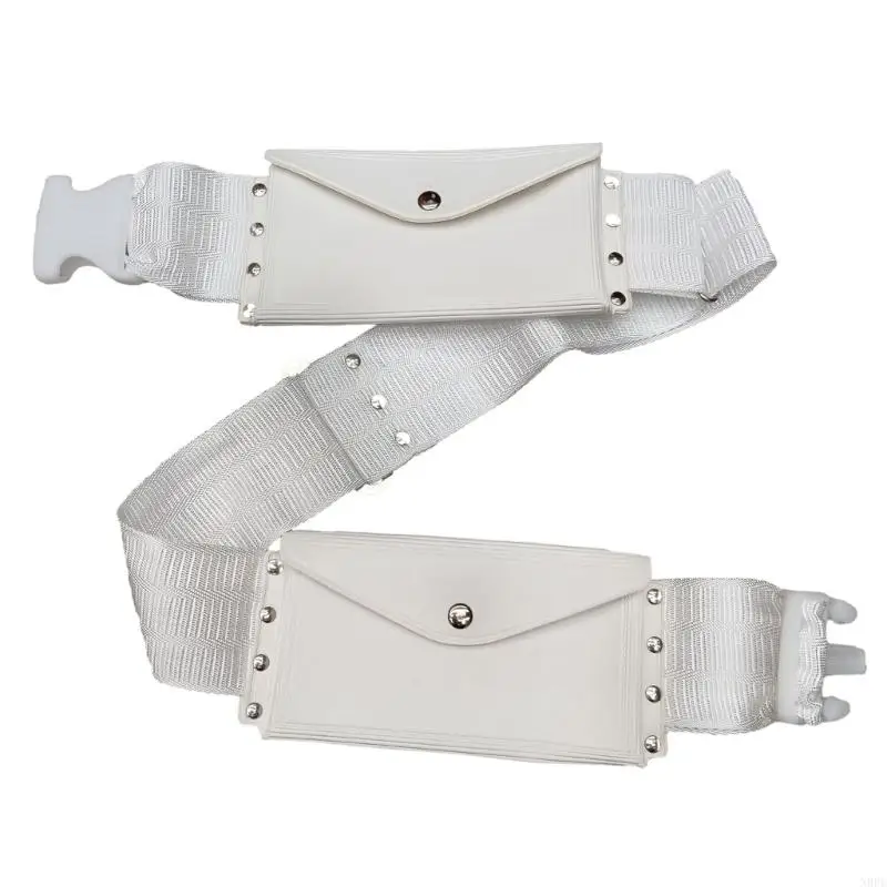 N0PE Practical White Belt Bag for Middle Eastern Pilgrimage Suitable for Travel Trips