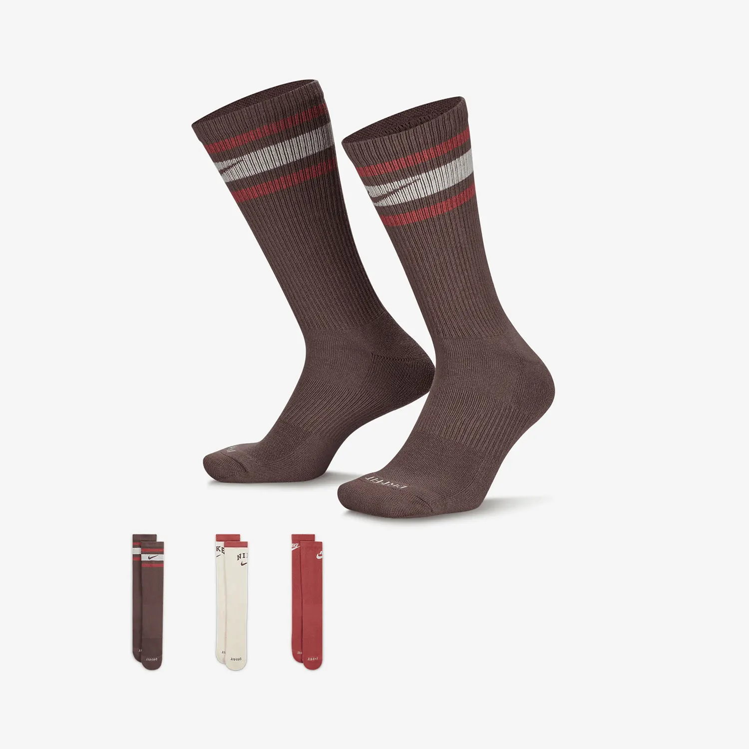 

Оригинальные новые вязаные спортивные повседневные носки унисекс Nike, комплект из 3 предметов DX7665-909