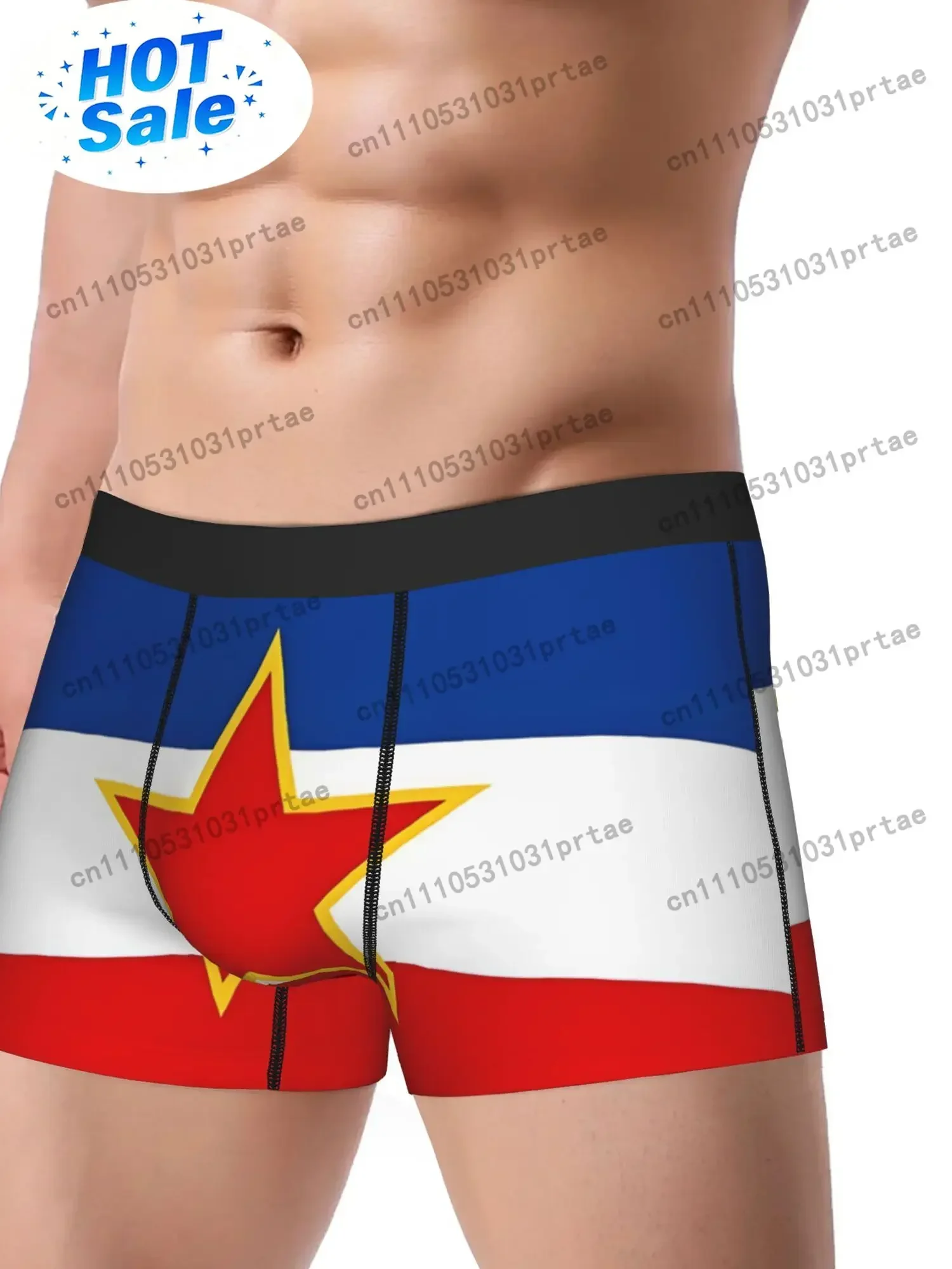 Flag Of Yugoslavia Unique Underwear Design Comfortable Men's Boxer Briefs Machine Washable bLACK