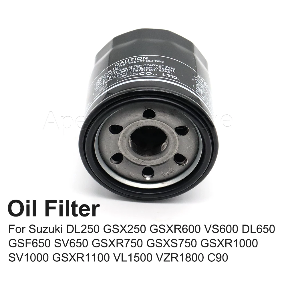 Motorcycle Oil Filter For Suzuki DL250 GSX250 GSXR600 VS600 DL650 GSF650 SV650 GSXR750 GSXS750 GSXR1000 SV1000 GSXR1100 VL1500