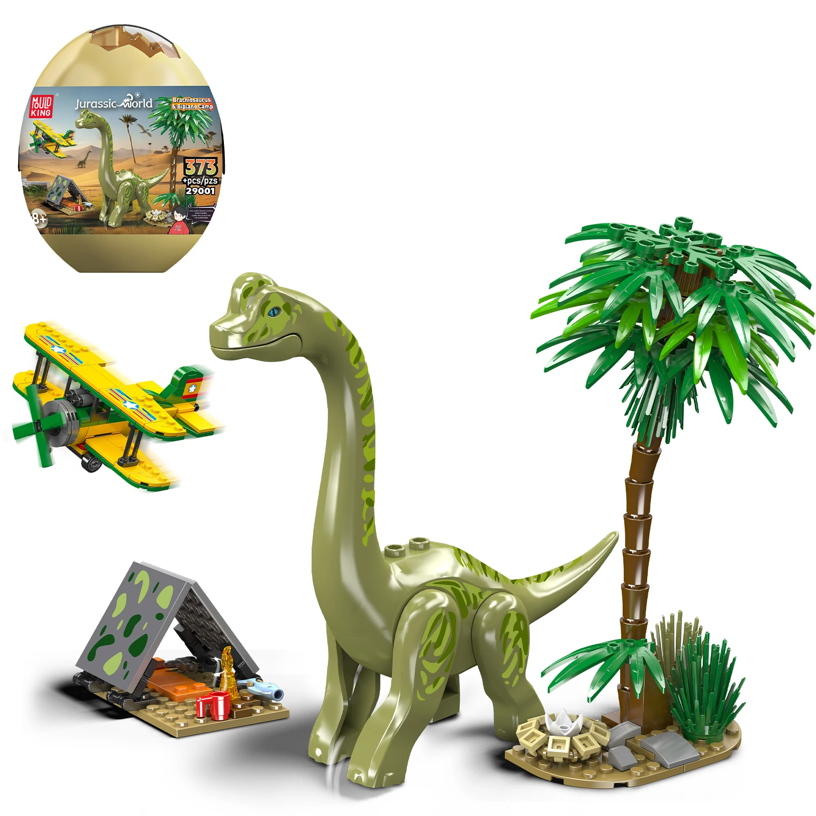 

Mould King 29001 373PCS Dinosaur Egg Model Kit Long Neck Dinosaur Camp Building Blocks STEM Educational Toys
