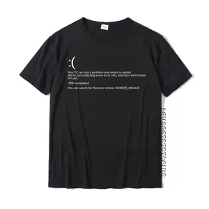 BSOD đánh bại bộ trang phục nam giới hàng đầu, màn hình màu xanh hài hước của cái chết, mới đến, cotton 8 Áo sơ mi bán hàng chính - №1