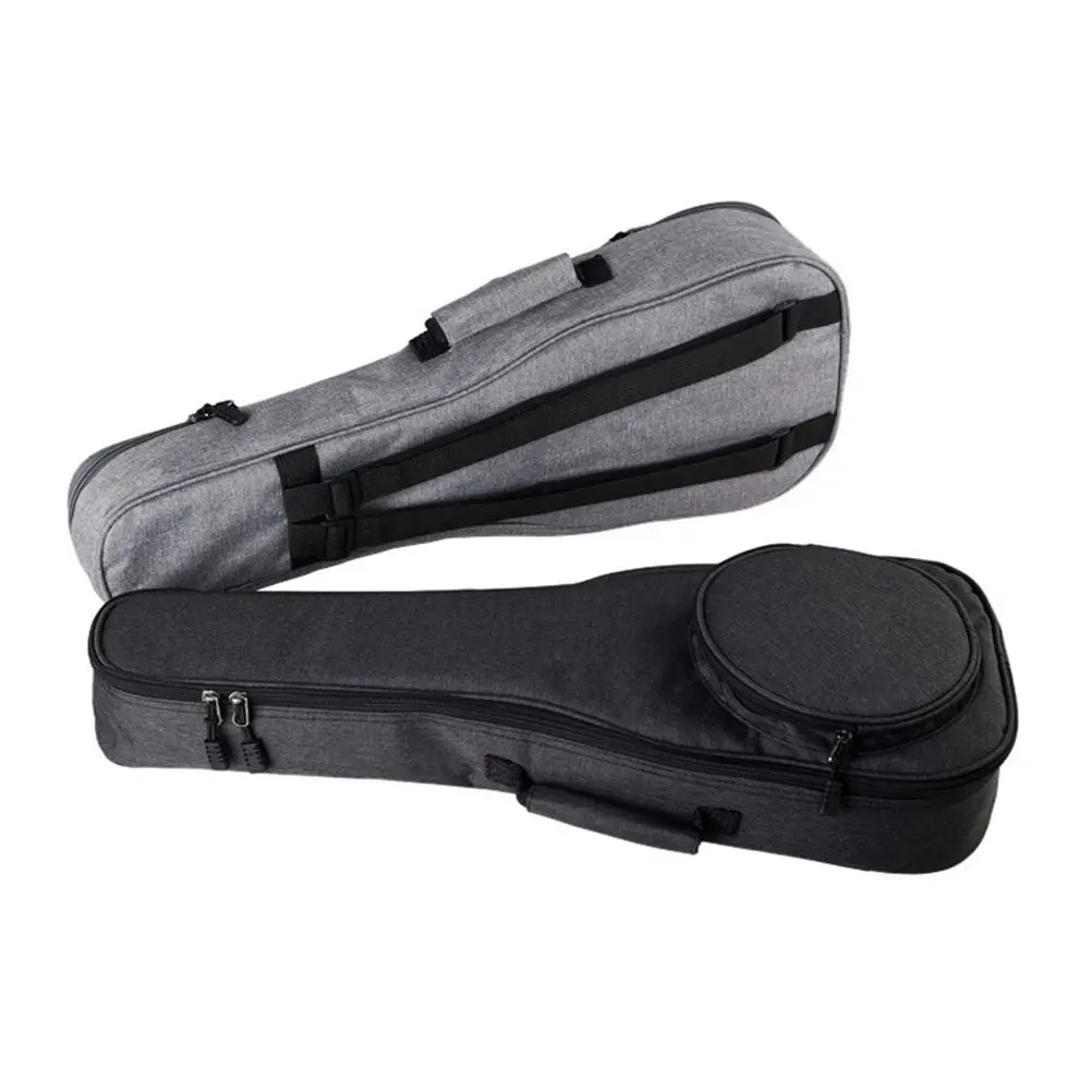 

Thickened Canvas Ukulele Bag Waterproof 23-Inch Protective Backpack with Cotton Padding Separate Pocket for Guitar Case
