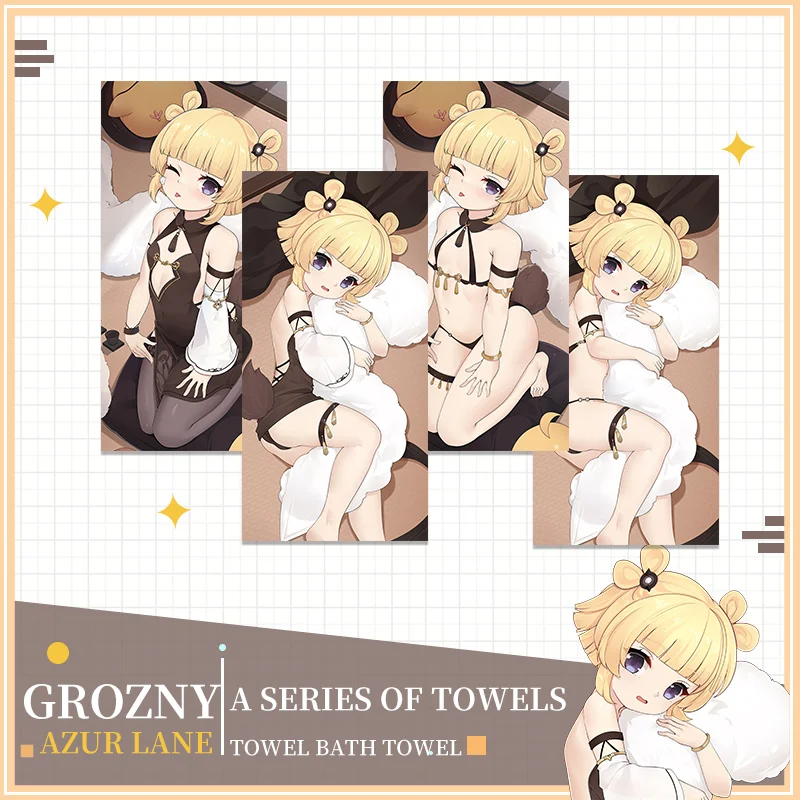 Anime Azur Lane Cosplay Grozny Face Bath Towel Facecloth