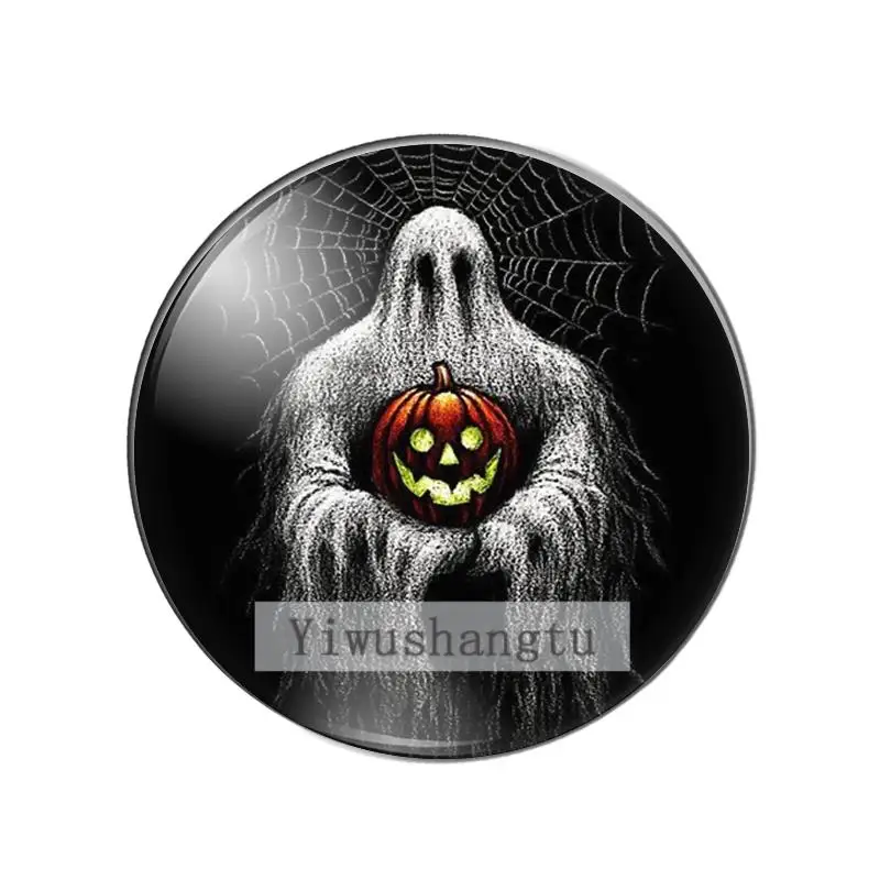 Happy Halloween magic pumpkin skull 12mm/20mm/25mm/30mm Round photo glass cabochon demo flat back Making findings