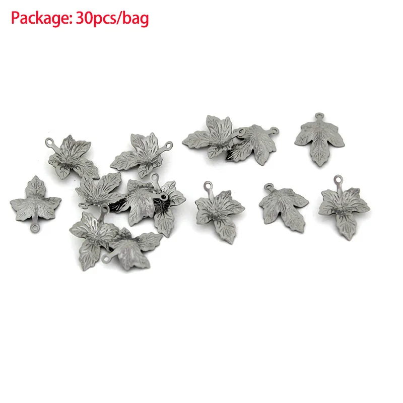 50-30Pcs Stainless Steel Golden Leaf Charms Pendants Hollow Leaves Charm For Jewelry Making Bracelet Necklace DIY Accessories - view 5