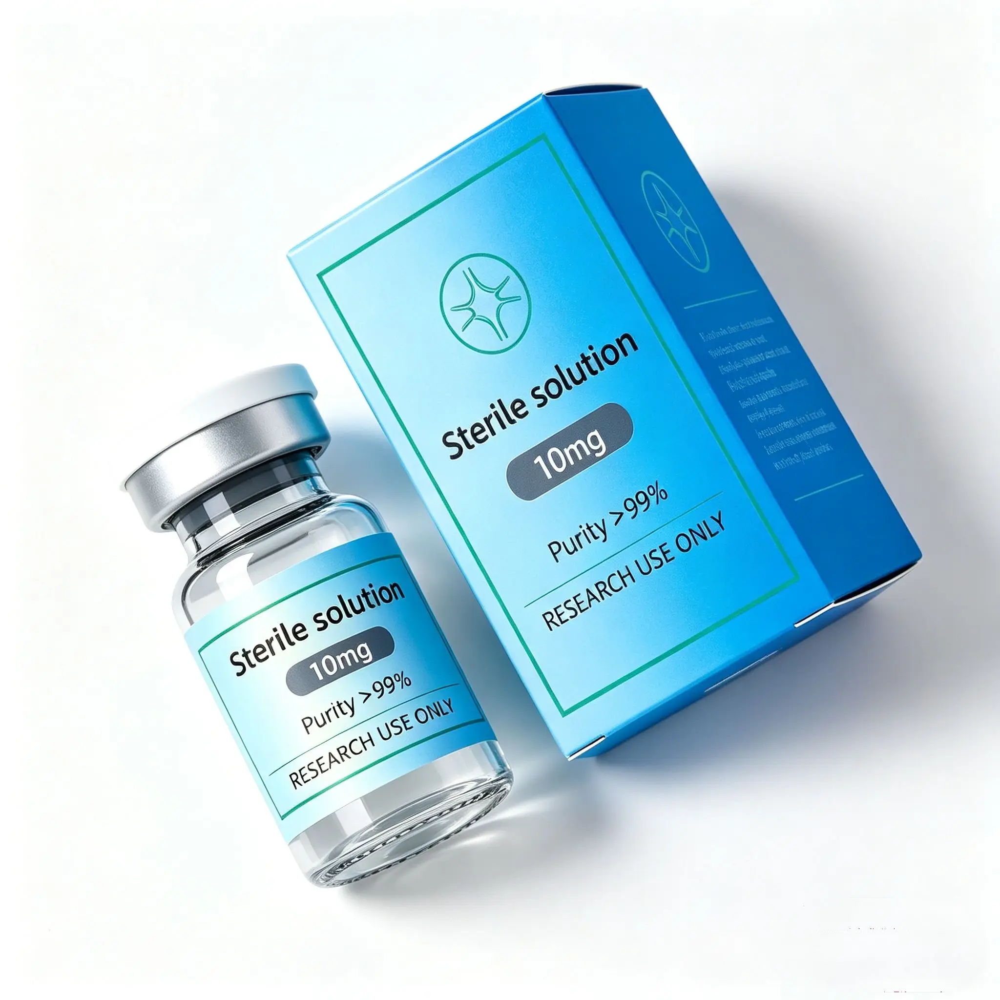 Custom Peptide Glass Bottle Label 3ml/5ml/10ml Ampoule Vinyl Sticker,Hard Shell Box for Biotech Research Packaging