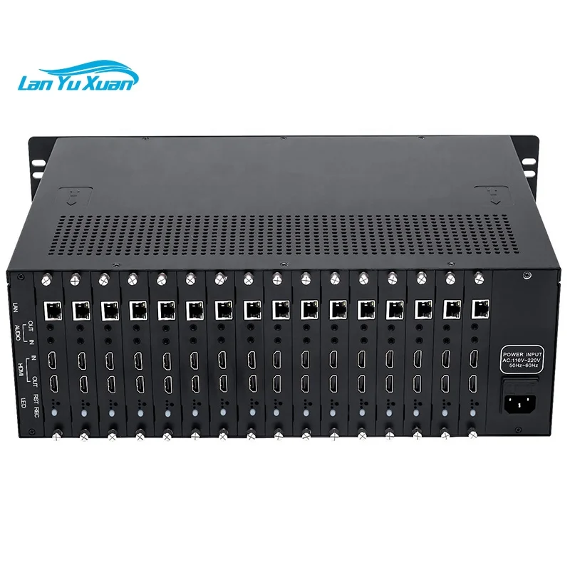 H.265 16*HD ENCODER With HD MI Loop Out TF Record Wertc Video Encoder