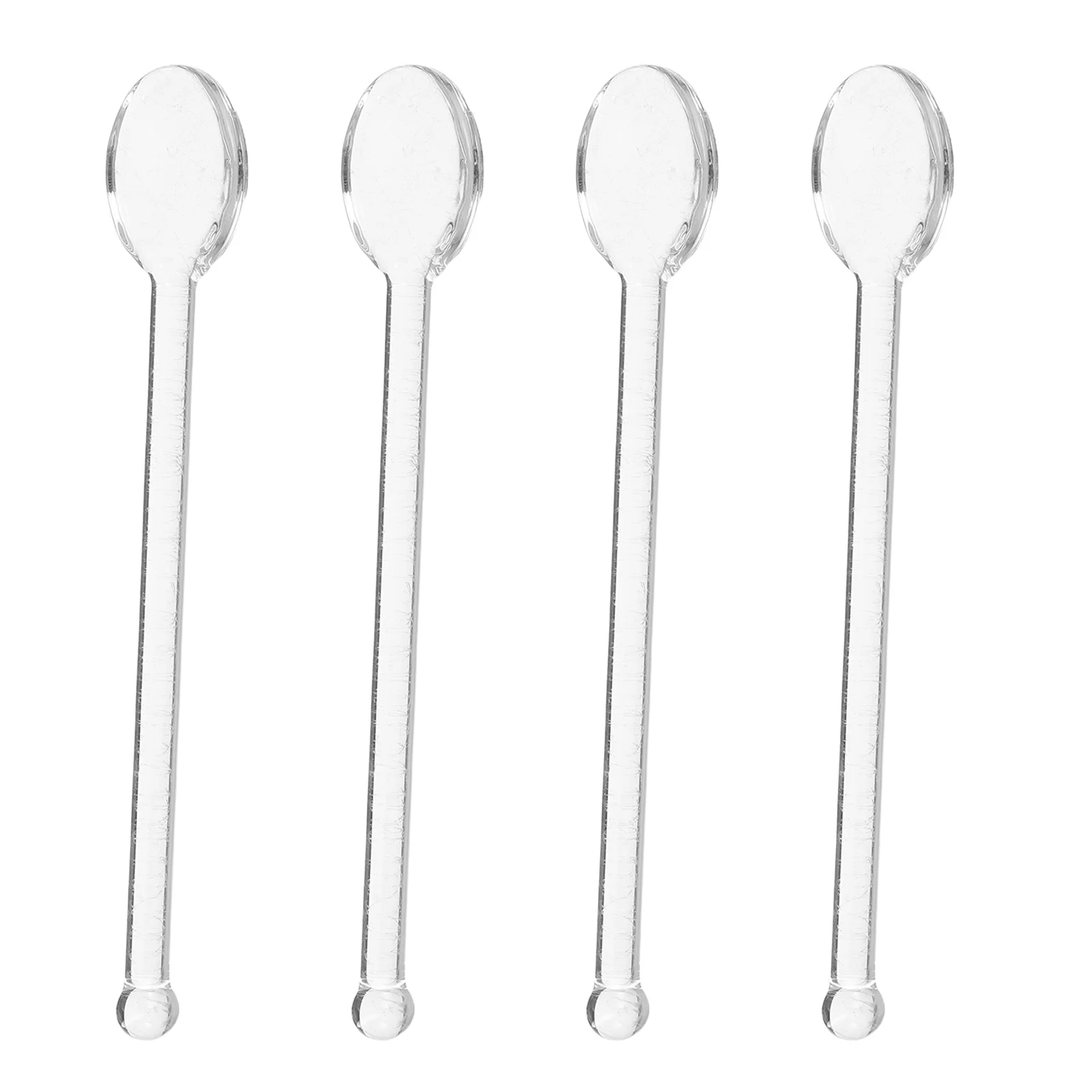 

4Pcs Clear Glass Stirring Spoons 5.11 Elegant Long Handle for Coffee Tea Drinks Home Bar Party Mixing Spoon Coffee Tea Spoon