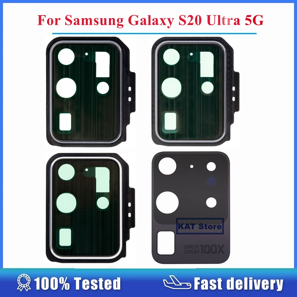 For Samsung Galaxy S20 Ultra 5G SM-G988 2020 Rear Camera Frame Bezel Bracket Cover Ring Glass Lens Replacement