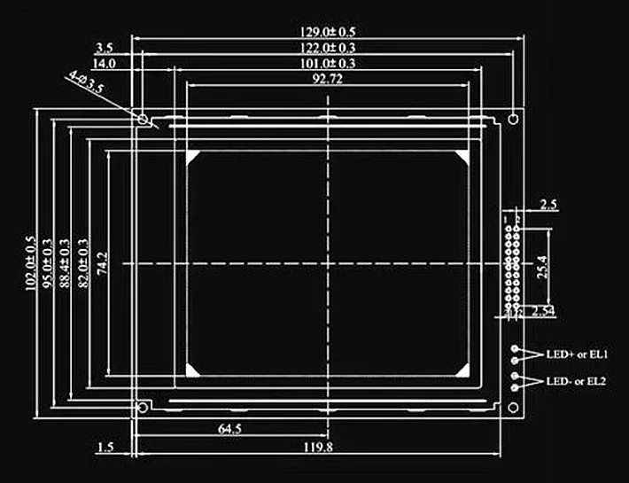 LCM160128A 160128 LCD Screen LCD Module 160X128 Graphic Dot Matrix