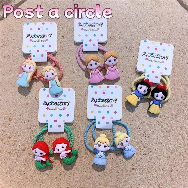 Disney children's hair accessories cartoon hair circle baby tie rubber band head rope cute little girl princess rope