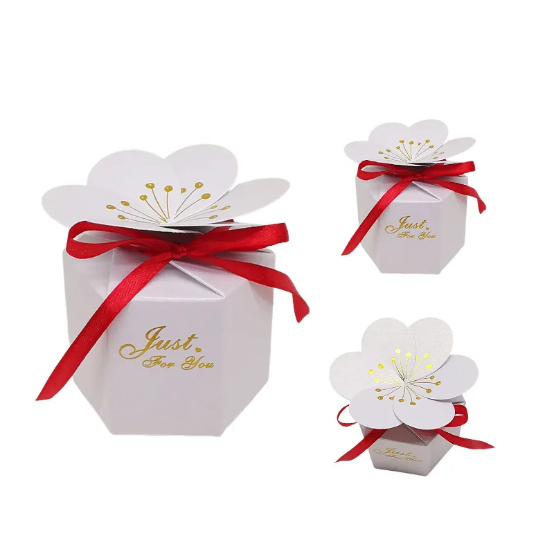 10/20Pcs Sechseckige Papier Süßigkeiten Geschenk Box Mit Band Heißer Stanzen Hochzeit Gunsten Geschenk Verpackung Boxen Für Süße geburtstag Liefert – Detail 8