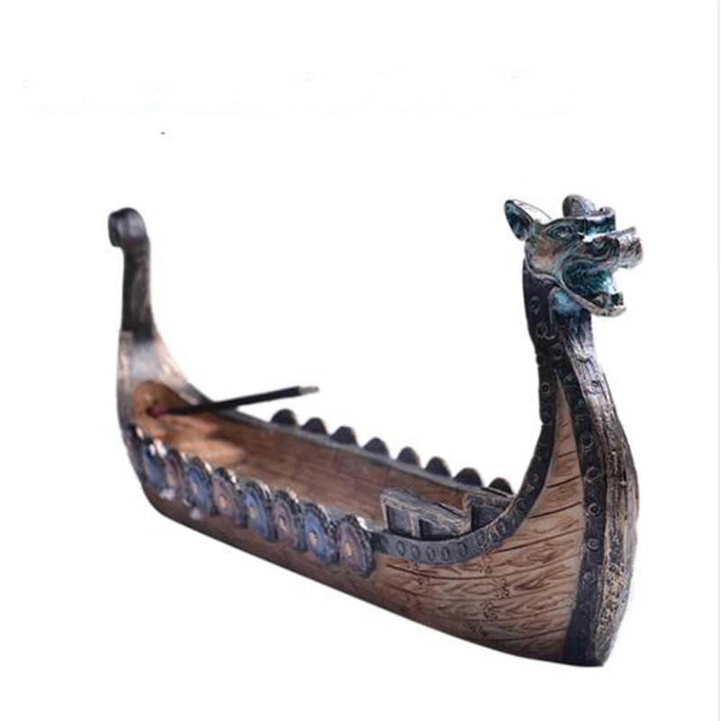 Dragon Boat Incense Stick Holder Burner Hand Carved Carving Censer Ornaments Retro Incense Burners Traditional Design