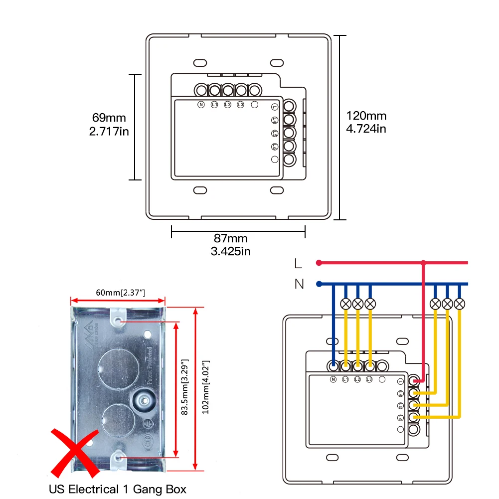 MOES New Smart WiFi 6 Gang Light Switch Smart Life/Tuya App 2/3 Way Muilti-Control Remote Control Works with Alexa Google Yandex