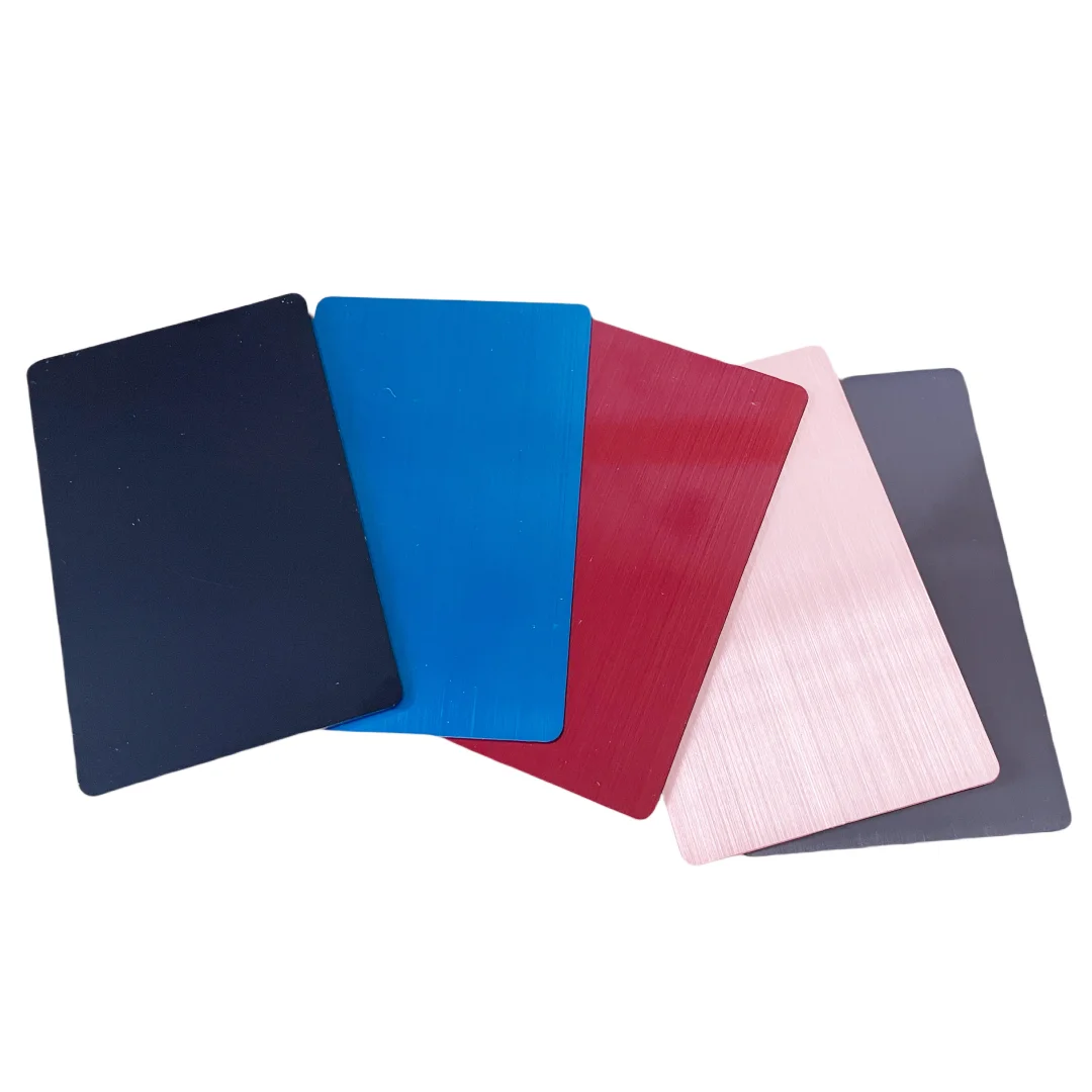 Customized inquiry Full Blank 0.8mm Personalized Wholesale Brush Stainless Steel Metal Business Card