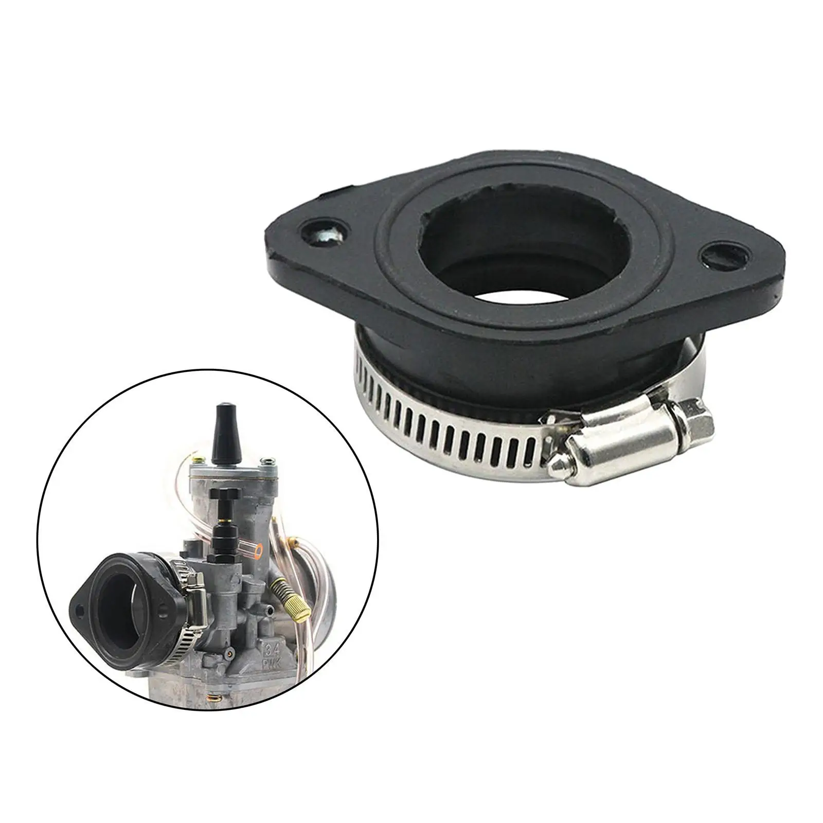 Carburetor Intake Adapter Boot Flange Manifold Fit for 32/34mm Carburetor