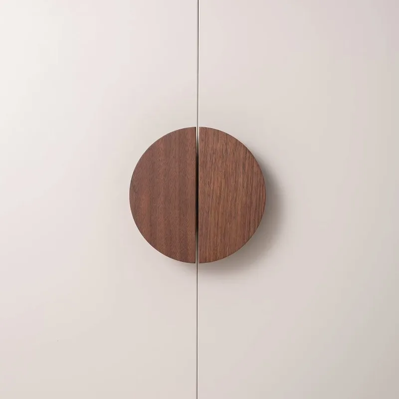 

Wardrobe Cupboards Drawer Semicircle Pulls Natural Wooden Handle Cabinet Door Knobs Pulls Drawer Wardrobe Wood Furniture Handles
