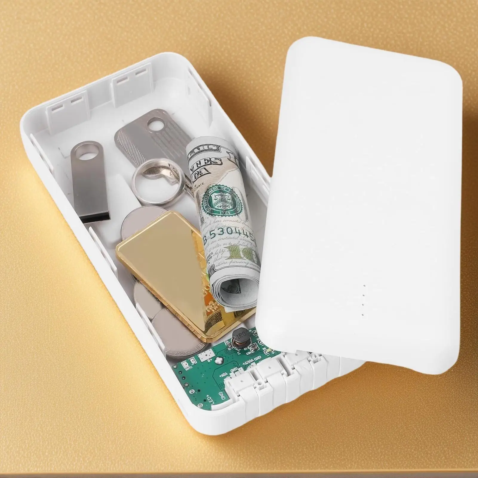 صندوق نقود محمول مضاد للسرقة، تصميم بنك الطاقة، عناصر مخبأة سرية للمنزل، مجوهرات آمنة للسفر، الأشياء الثمينة النقدية #4