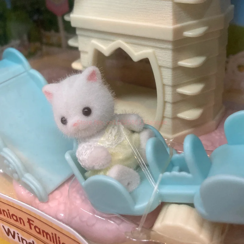 سيلفانيان فاميليز طفل طاحونة بارك ملاهي سطح يتدفقون لينة بولي كلوريد الفينيل ABS المواد البلاستيكية لطيف دمية محاكاة لعبة طفل