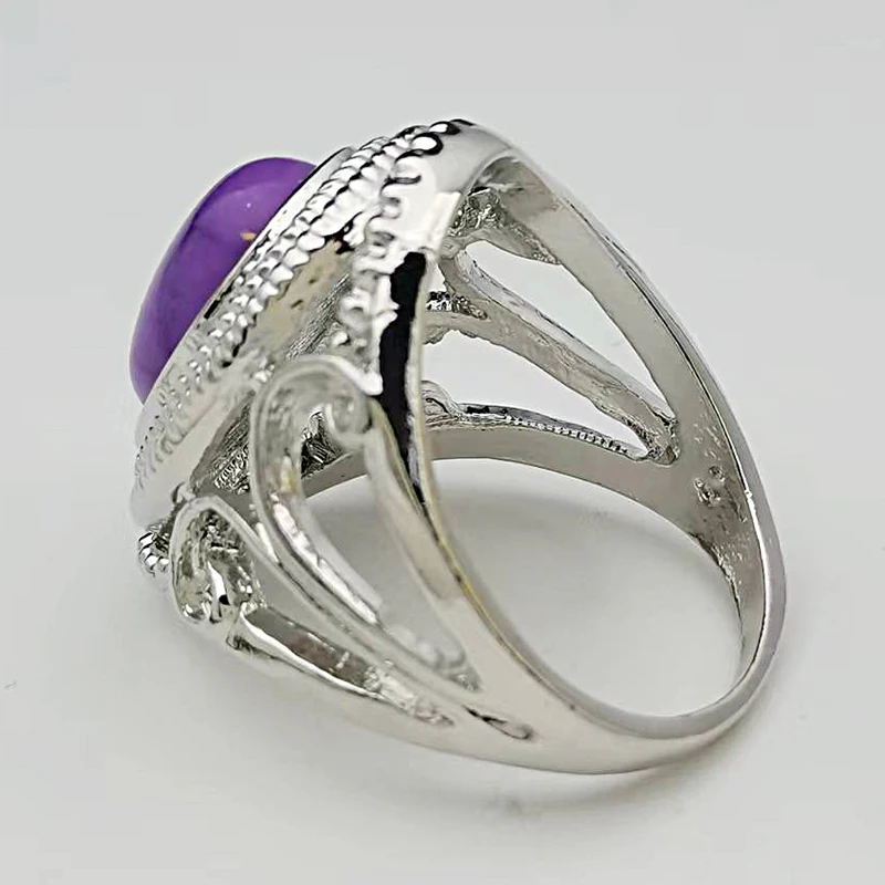 Huaya خمر نمط الأرجواني تقليد الفيروز خواتم نسائية أنيقة الكلاسيكية الرجعية مأدبة الدائري اكسسوارات الاتجاه