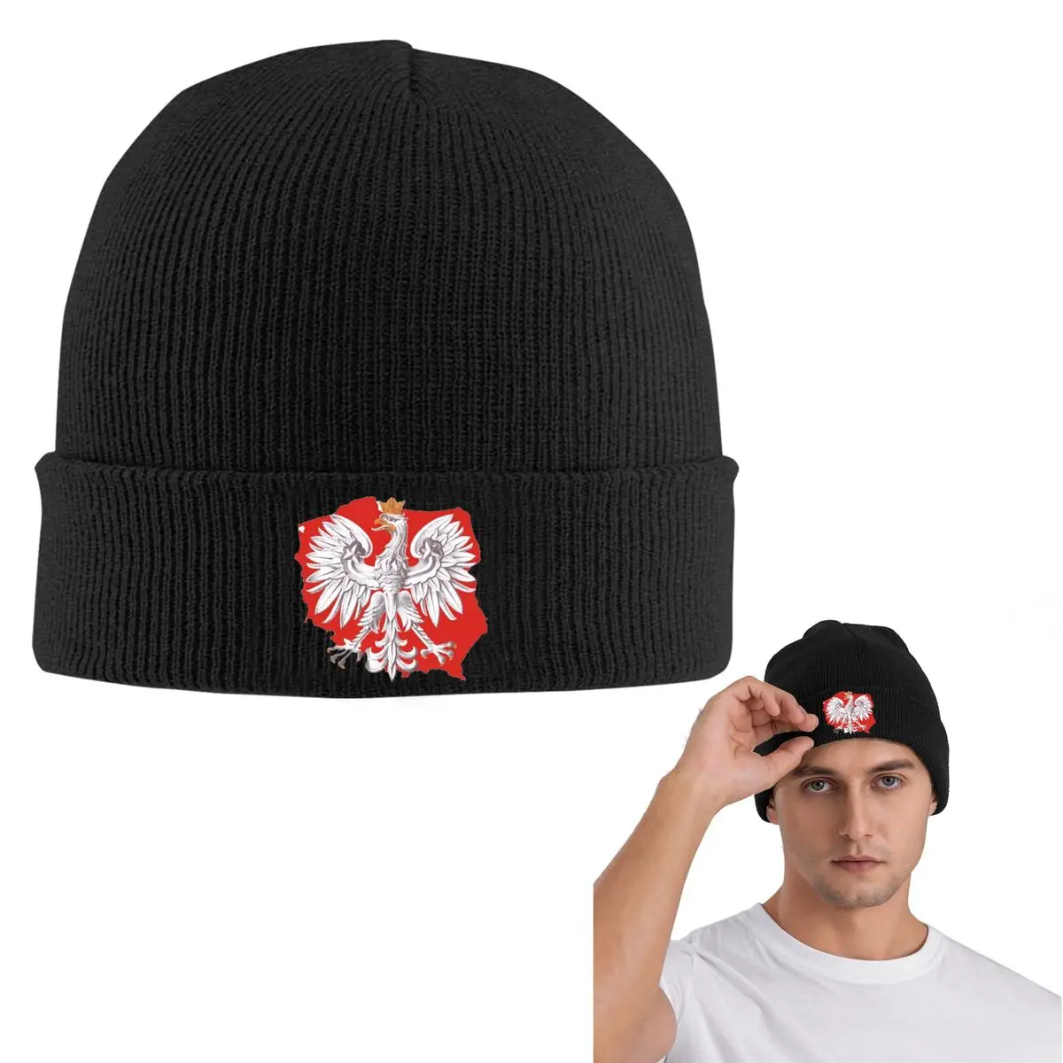 

Polska Polish Eagle, теплая вязаная шапка в стиле хип-хоп, шапка с капюшоном, осенне-зимняя уличная шапка, шапки для мужчин, женщин и взрослых