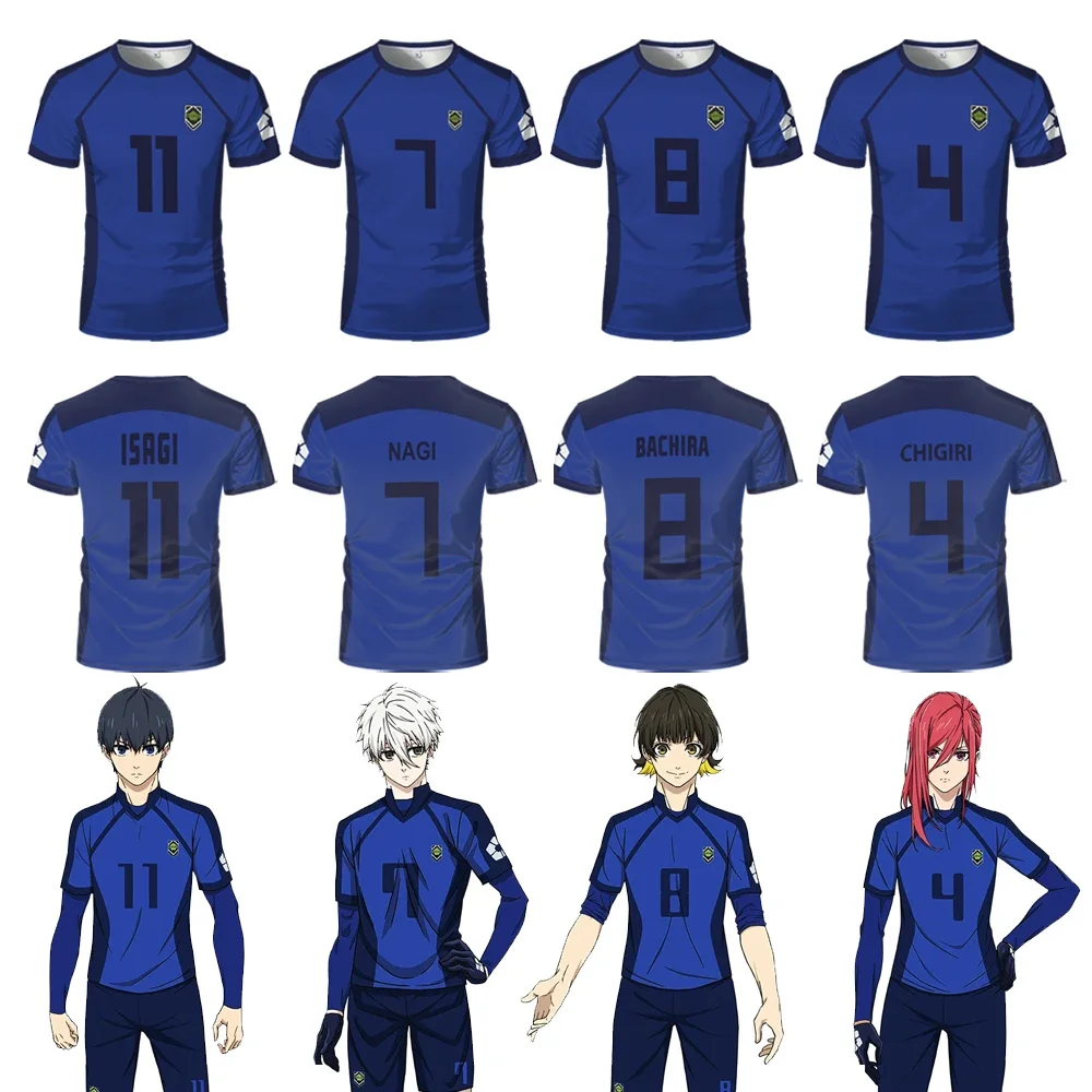 

Anime Cosplay Hyoma Chigiri Meguru Bachira Tee Original Children Clothes Japanese Blue Lock Isagi Yoichi Football Jersey T-shirt