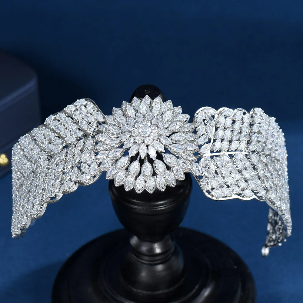 

HIBRIDE Elegant Ladies Wedding Party Hair Accessories Leaf Design Tiara and Crown for Women Jewelry bijoux femme C-38