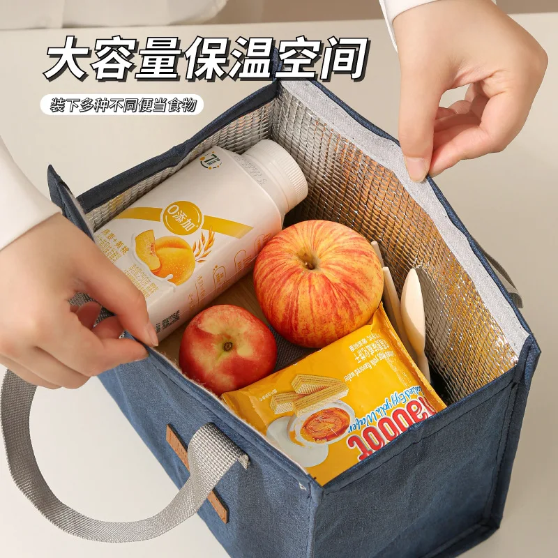 Large Thickened Lunch Box Bag Rice Bento Bag Student Portable Thermal Insulation Bag Lunch Box Bag Waterproof Fresh-keeping Bag.