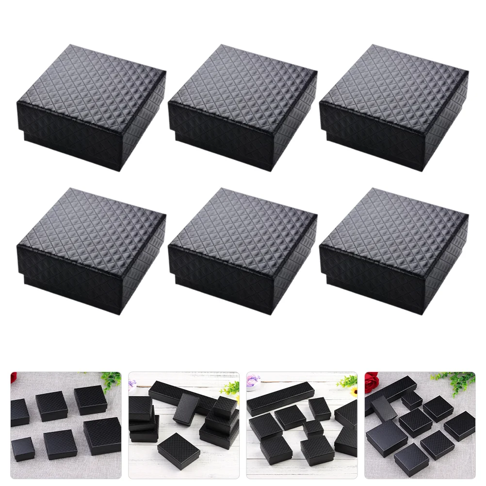 

6 Pcs Showcase Jewelry Box Gift Display Storage Cardboard Bulk Gifts Ring Boxes