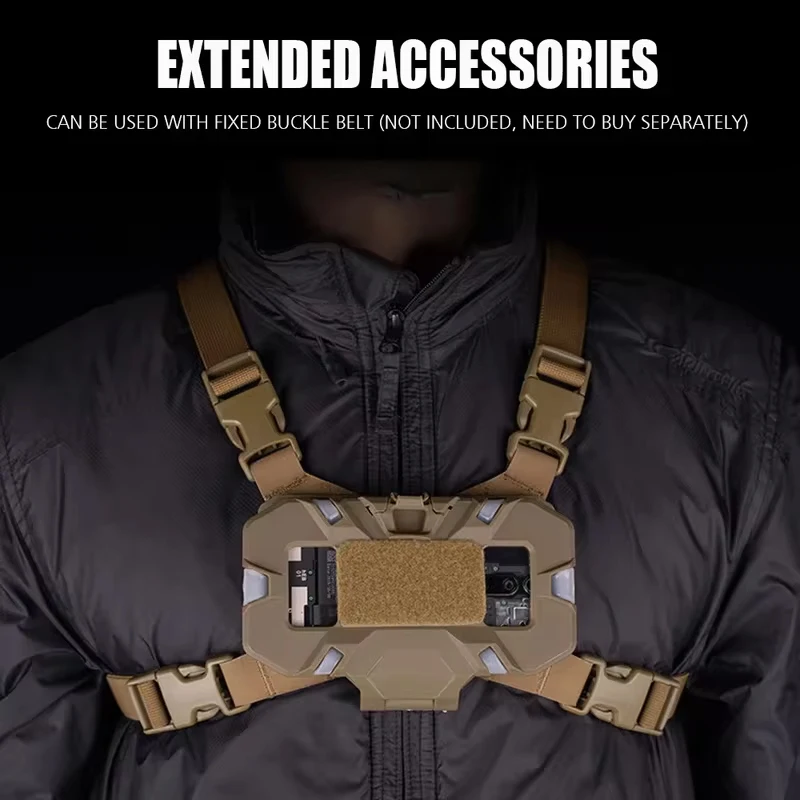 Tactical MOLLE Admin Panel Foldable Phone GPS Holder Chest Rig Vest Accessory For Hunting Airsoft Outdoor