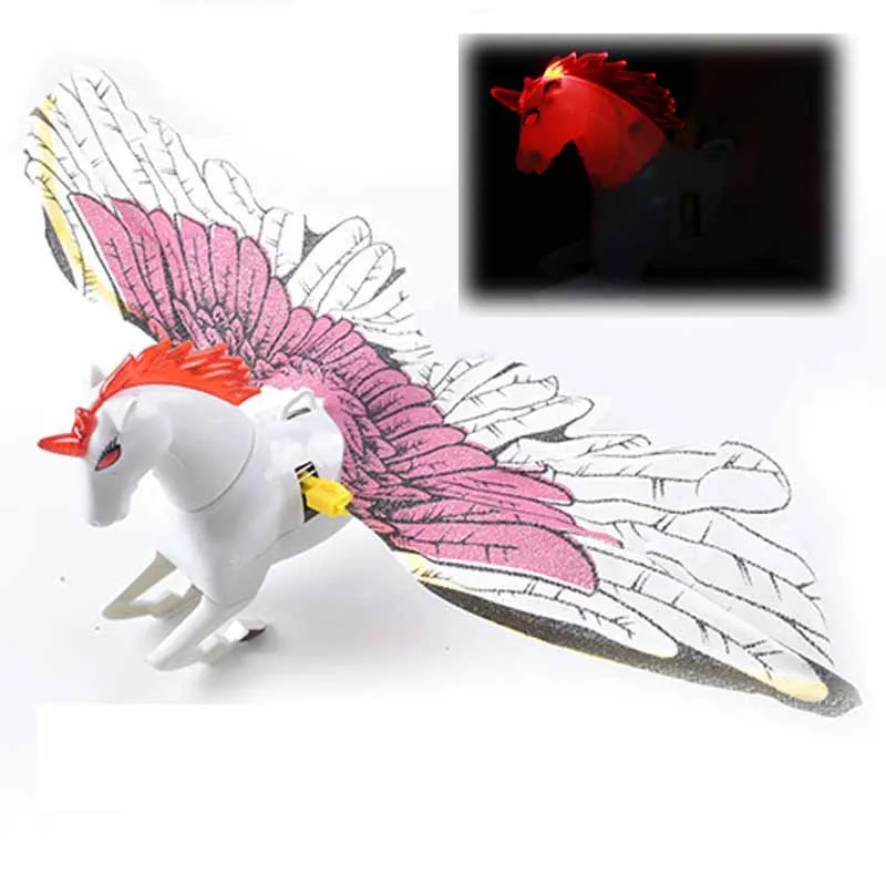 Cute Creative Kids Electric Dangling Line Flying Horse Toys Eyes Light-emitting With Music Electric Flying Horse Toys Funny Gift