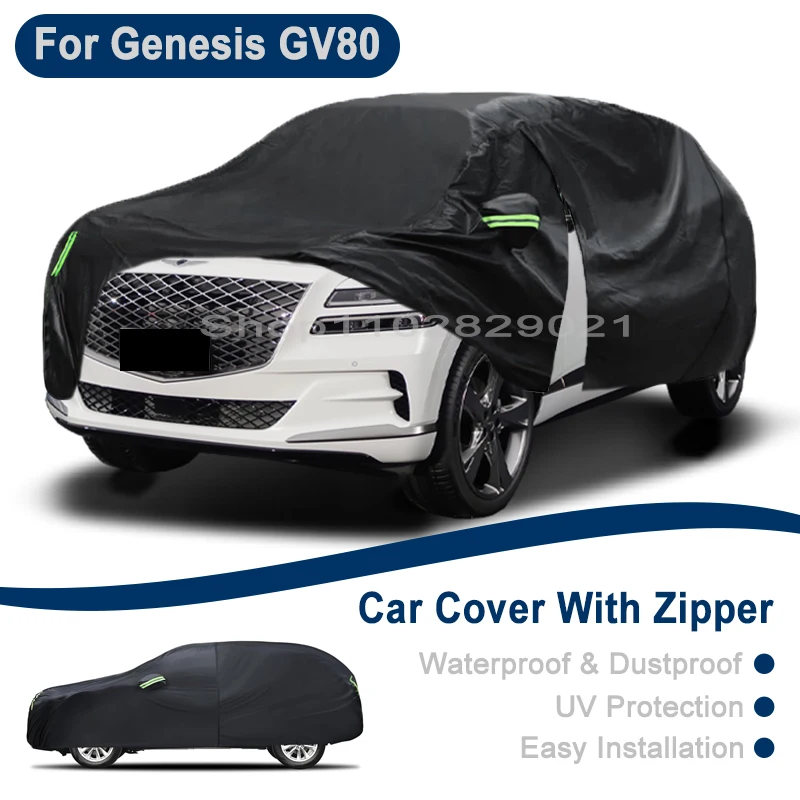 

Outdoor Full Vehicle Cover For Genesis GV80 - Side Zipper Design, Waterproof Dustproof Sun Protection Car Cover